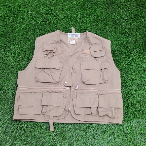 Vintage Cabelas Utility Vest L/XL 23x20 Brown Multi-Pocket - Picture 1 of 10